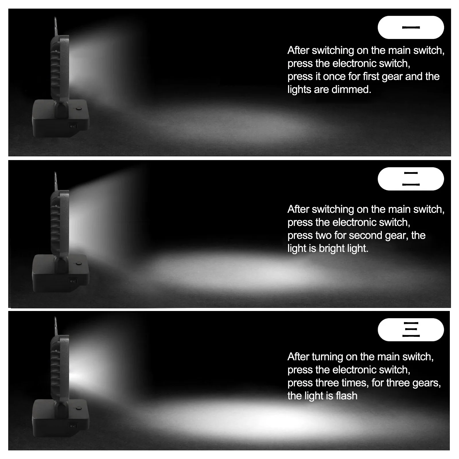 Беспроводной светодиодный рабочий фонарь для PARKSIDE X20V PAP20A1 PAP20A3 18 В аккумулятор