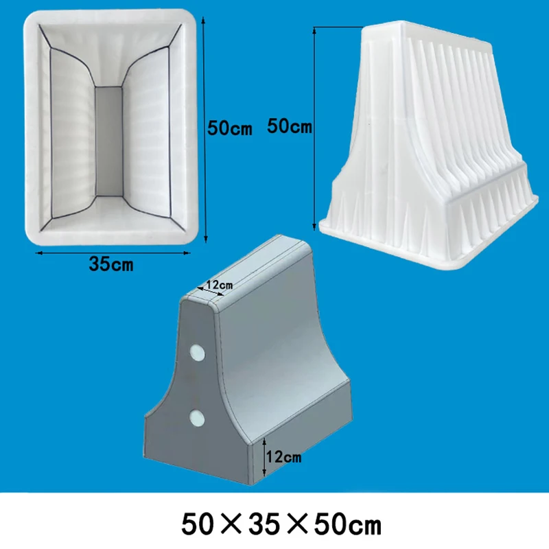 50X30X50CM Цементный изоляционный пирс пластиковая форма защитные перила для шоссе