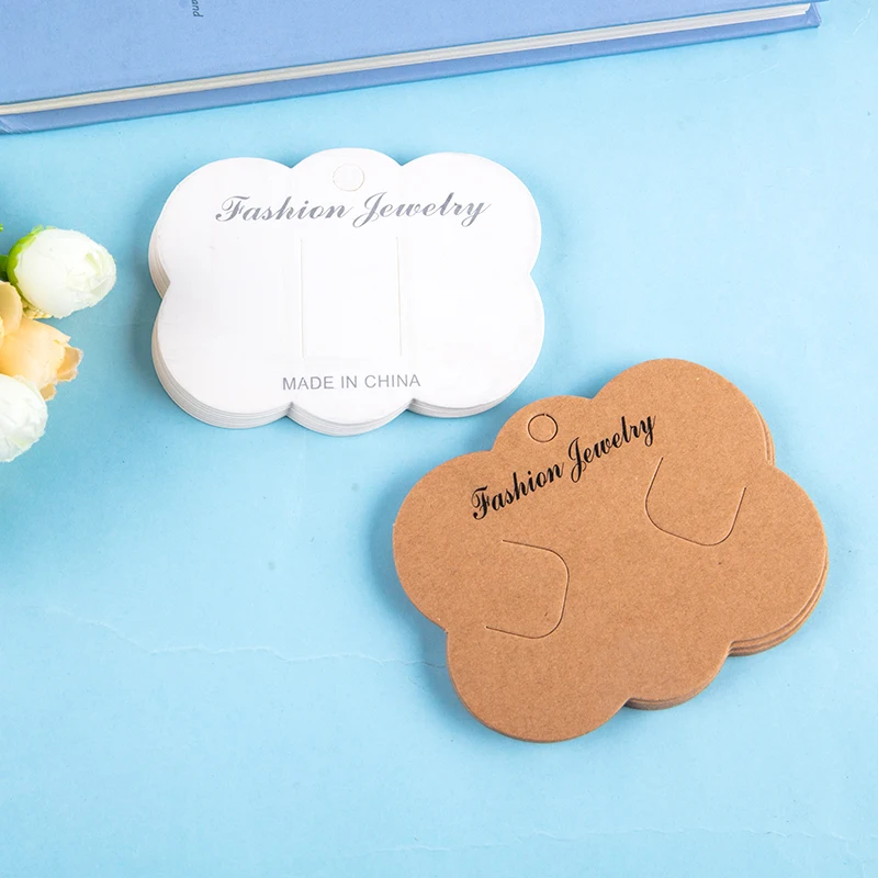 

50PCS Packaging Tag Card White Brown Clouds Paper Card Hair Accessories Dispaly Card DIY Handmade Hair Clip Hairband Jewelry