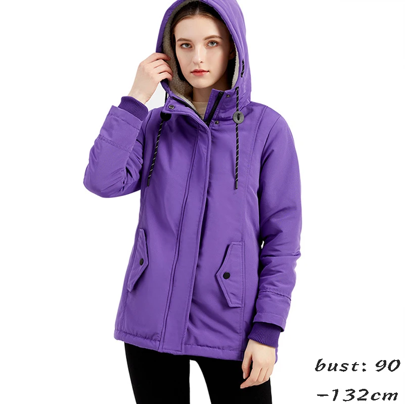 Высококачественный тренч с капюшоном на молнии для женщин плюшевая подкладка