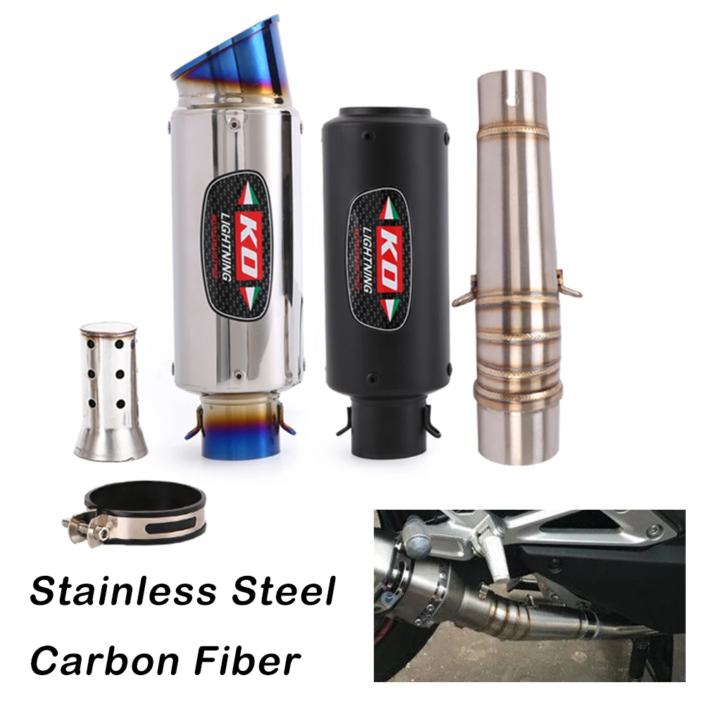 

51MM Exhaust Pipe For HONDA NC700A\N NC750A\N Until 2023 Motorcycle Escape Muffler Mid Link Pipe Slip On With DB Killer Carbon