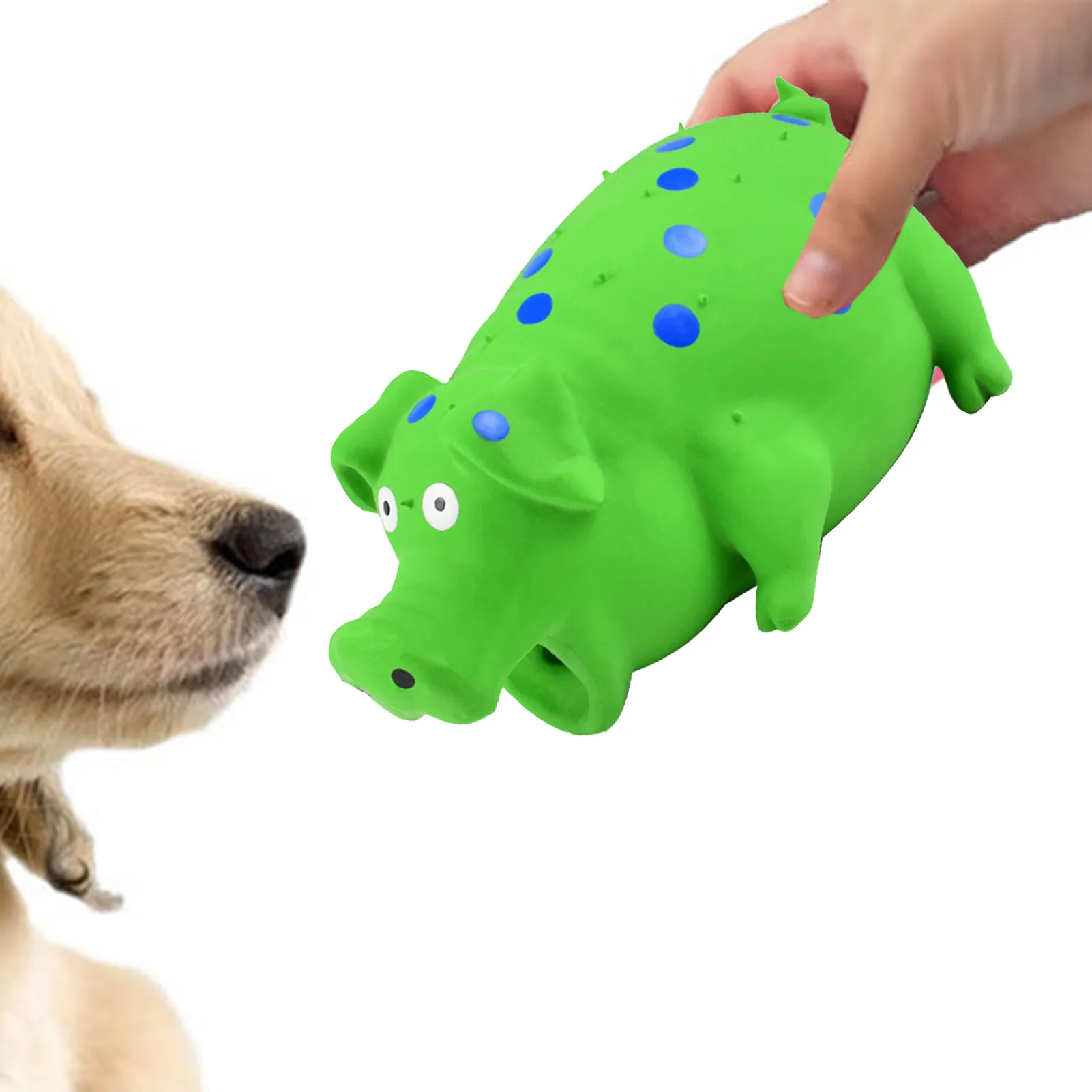 

Pig Shape Squeaker Dog Chewing Toy Latex Bite-Resistant Molar Training Game Interactive Toys Pet Supplies Dog Accessories