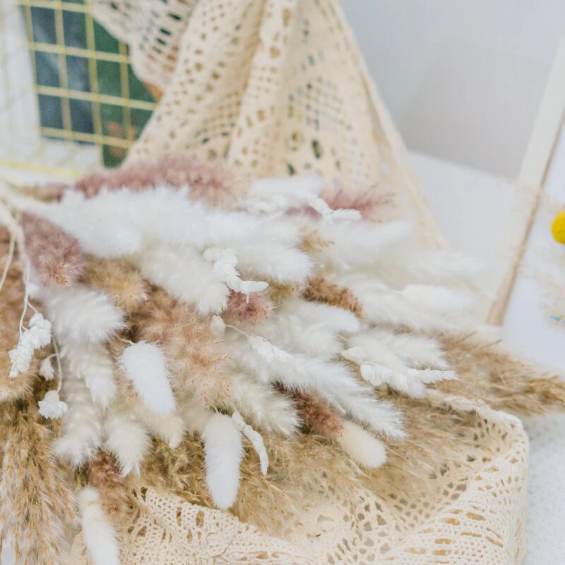 

30pcs Dried Flowers Bouquet Pampas Grass Reed Fleurs Sechees Flores Artificial Flowers Home Decor Christmas Wedding Decoration