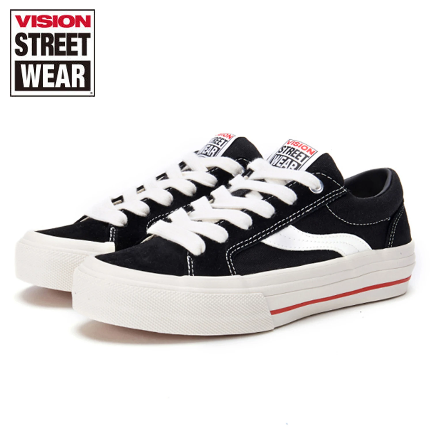 Vision Street Wear x Odd Astley Pro Classics Black Skateboarding Shoes Men Retro Low Top Suede Canvas Shoe Unisex Skate Sneakers