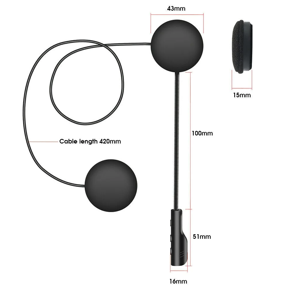 

Wireless Bluetooth Motorcycle Helmet Headset Speaker Motorbike Headphones Mic GB