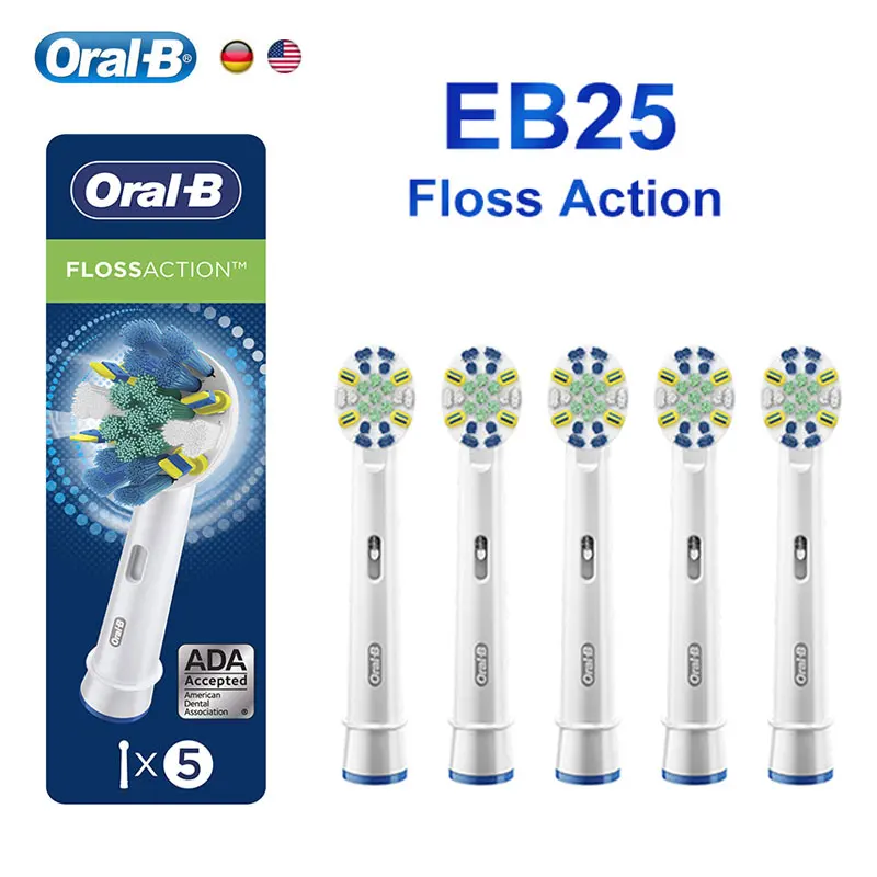 Oral B EB25 сменная зубная щетка с эффектом FlossAction, отбеливающая Чистящая Щетка для зубов, мягкая щетина, Заправка для взрослых, электрическая зубная щетка