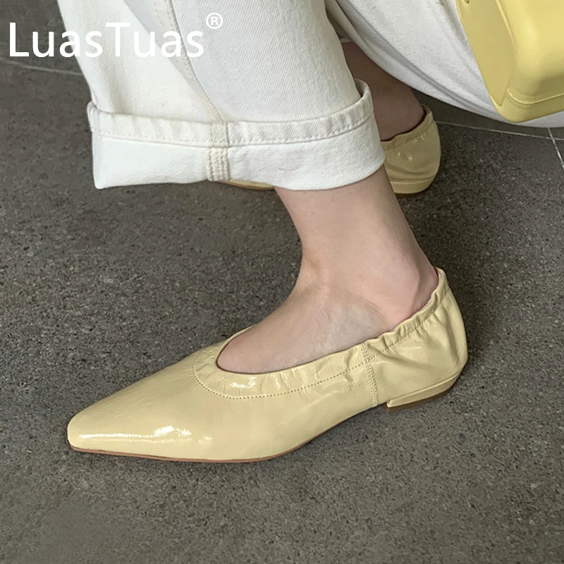 

LuasTuas Size 33-40 Flats Shoes For Woman Real Leather 2022 New Fashion Spring Shoes Women Casual Daily Office Lady Footwear