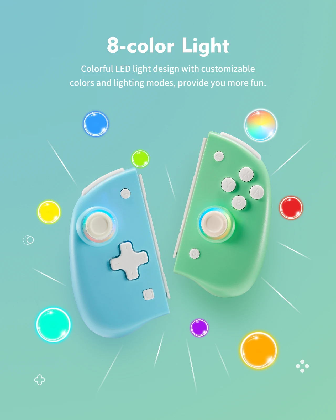Классический RGB Joycon DOYOKY для Nintendo Switch/OLED с турбо эргономичным и нескользящим