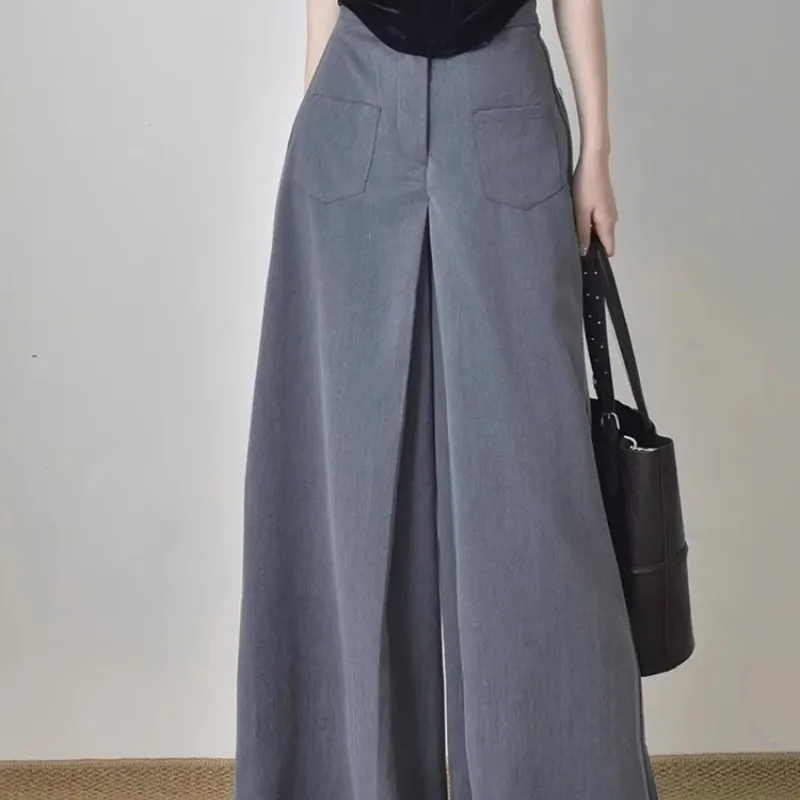 Брюки женские повседневные с широкими штанинами плиссированные Модные Узкие