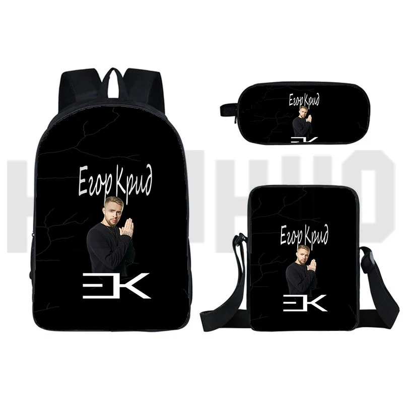 Модный рюкзак 3 шт./компл. с 3D-принтом аниме Egor kязычком, 16-дюймовый дорожный Повседневный мешок, школьные ранцы для девочек-подростков