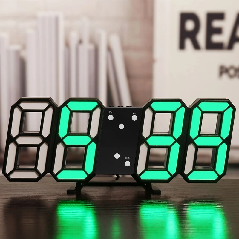 3D светодиодный цифровой будильник светящийся ночной режим регулируемая яркость
