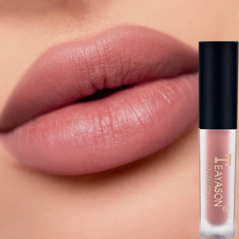 

Matte Nude Liquid Lipstick Waterproof Non-Fading Long Lasting Moisturizing Sexy Red Pink Nude Lip Gloss Makeup Pigment Cosmetic