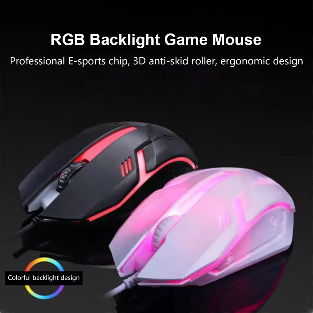 

Ergonomic Wired Gaming Mouse LED 1900 DPI USB Computer Mouse Gamer RGB Mice Silent Mause With Backlight Cable For PC Laptop