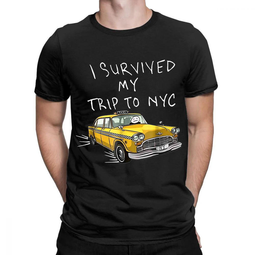 

I Survived My Trip To Nyc T Shirt Men Cool Manga Graphic Summer T-shirt fashion Streetwear Top Tees