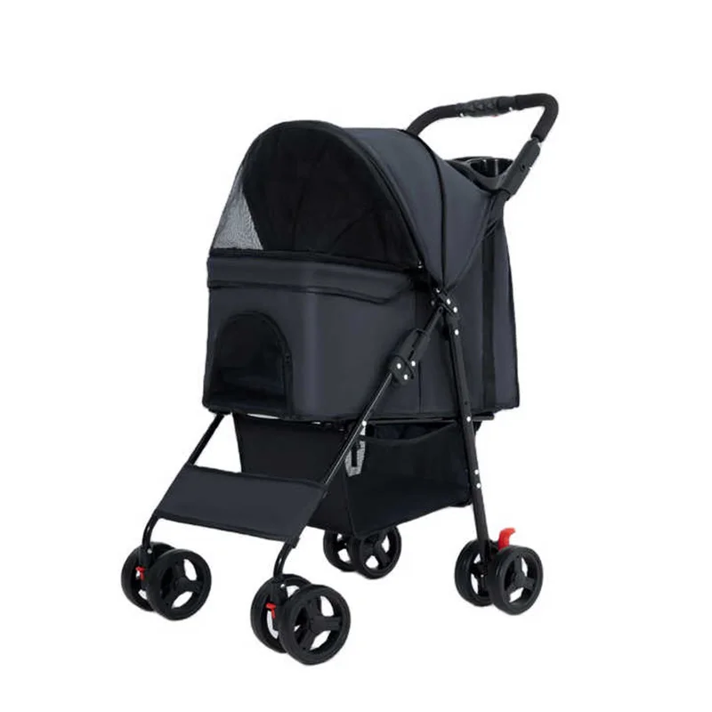 

_ Переднее колесо, вращающееся на 360 градусов, безопасная, ударопрочная, удобная для путешествий, тележка для домашних животных для кошек и собак