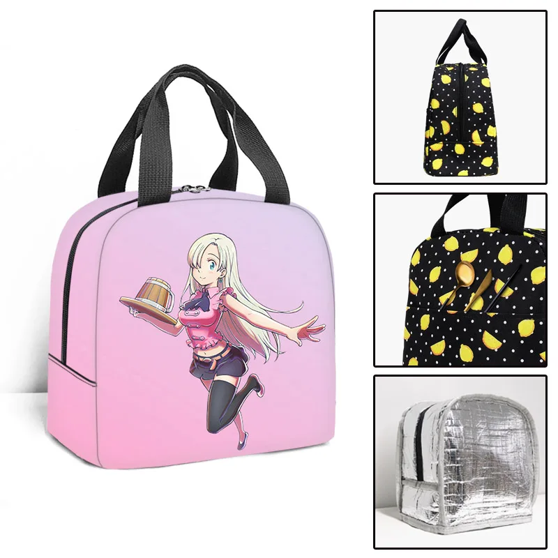 Anime The Seven Deadly Sins Insulated Lunch Bags Print Food Case Cooler Warm Bento Box Kids Lunch Bag for School