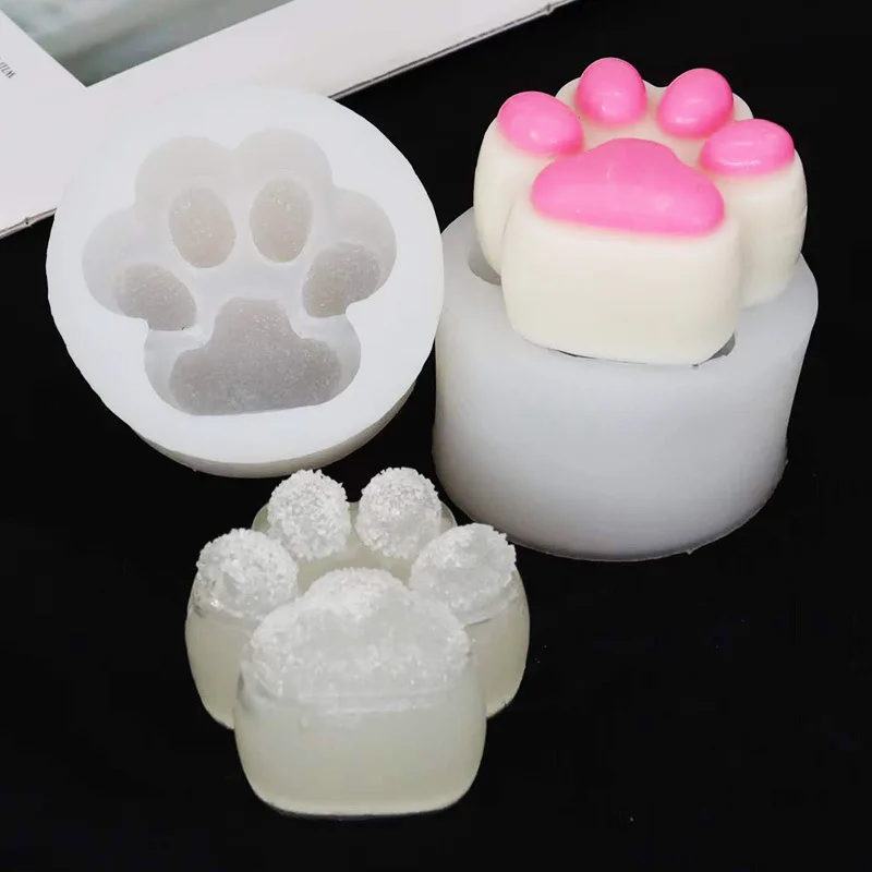 Mirror Cat Claw Mousse Cake Silicone Mold DIY Candle Drop Glue Mold Drill Surface Jelly Pudding Chocolate Mold