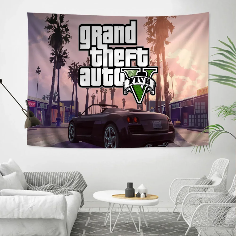 Grand Theft-Auto G-GTA-V Game аниме гобелен для гостиной дома и общежития Decor домашний декор