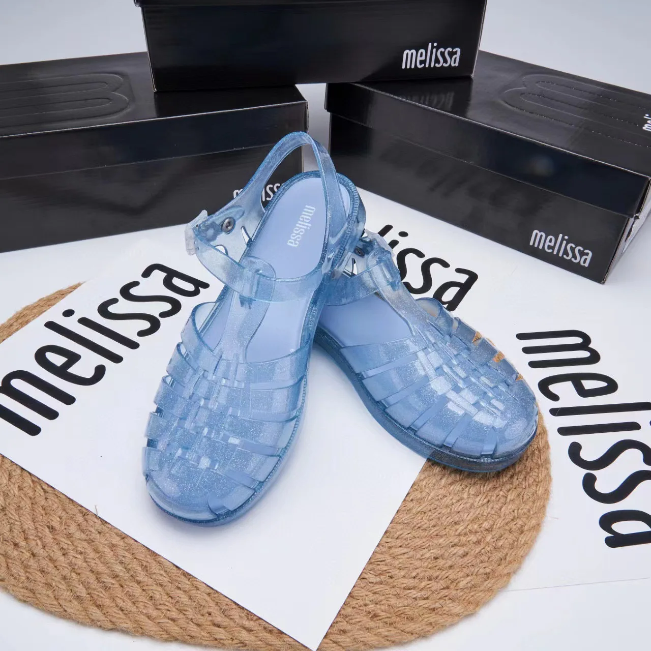 Мини-бренд Melissa в стиле ретро, женские летние сандалии на плоской подошве, классические римские сандалии из ПВХ с круглой головкой, женская пляжная обувь (art.: 3920cd31b436e) - 3920cd31b436e