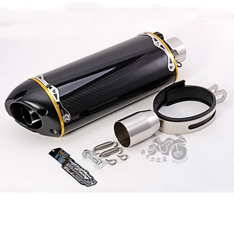 

51mm Universal Motorcycle Two Brothers Exhaust Pipe Modified escape CNC Carbon Fiber With catalyst Exhaust for R6 ninja400 Z900