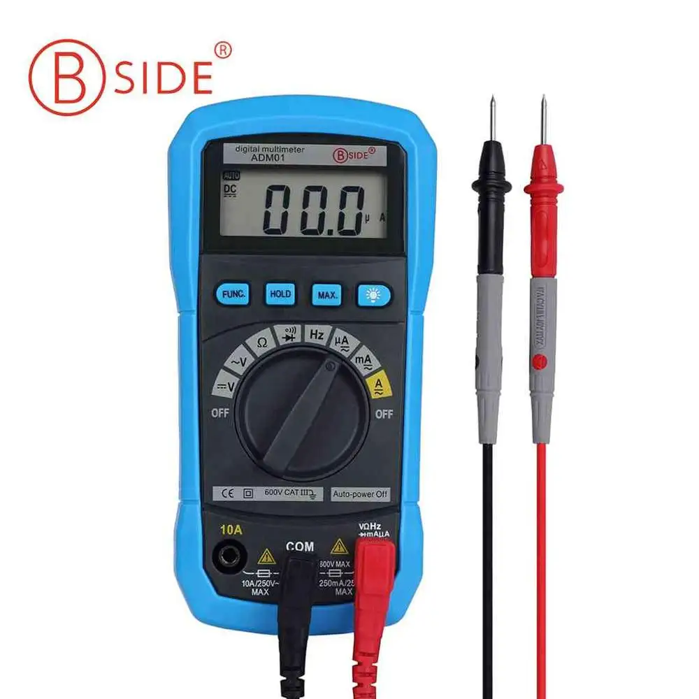 

BSIDE ADM01 Mini Digital Multimeter Multifunction AC/DC Voltage Current Temperature Resistance Capacitance Pocket Tester