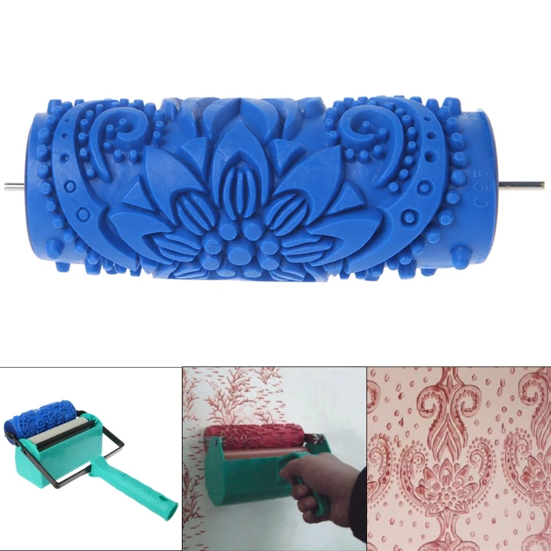 

5" Embossed Paint Roller Sleeve Wall Texture Stencil Brush Pattern Decor 095Y
