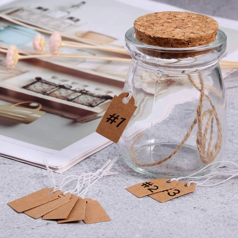 

1000Pcs Marking Tag Price Tags Writable Blank Price Labels Display Tags With Elastic Hanging String, 1.02 X 0.59 Inch