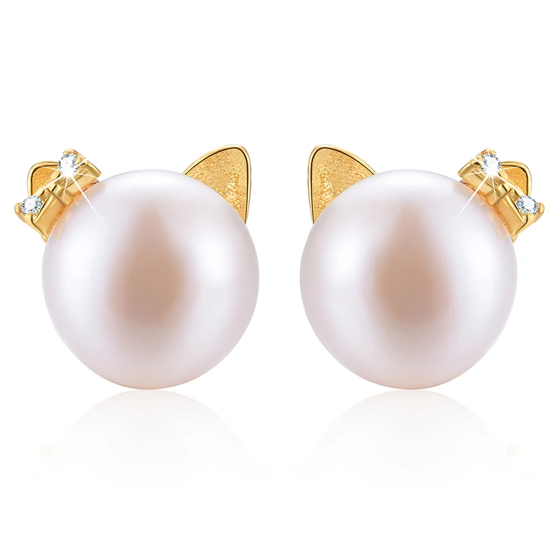 

Женские серьги-гвоздики с натуральным пресноводным белым жемчугом