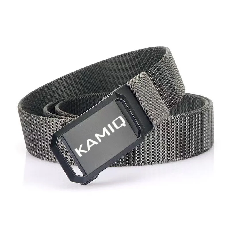 

Car Tactical Belt Quick Release Outdoor Military Belt for Skoda KAMIQ Logo Soft Real Nylon Sports Accessories Men And Women Belt