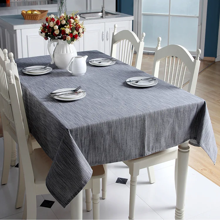 

Contracted yarn-dyed cotton plain solid color rectangular tablecloths_Jes4895