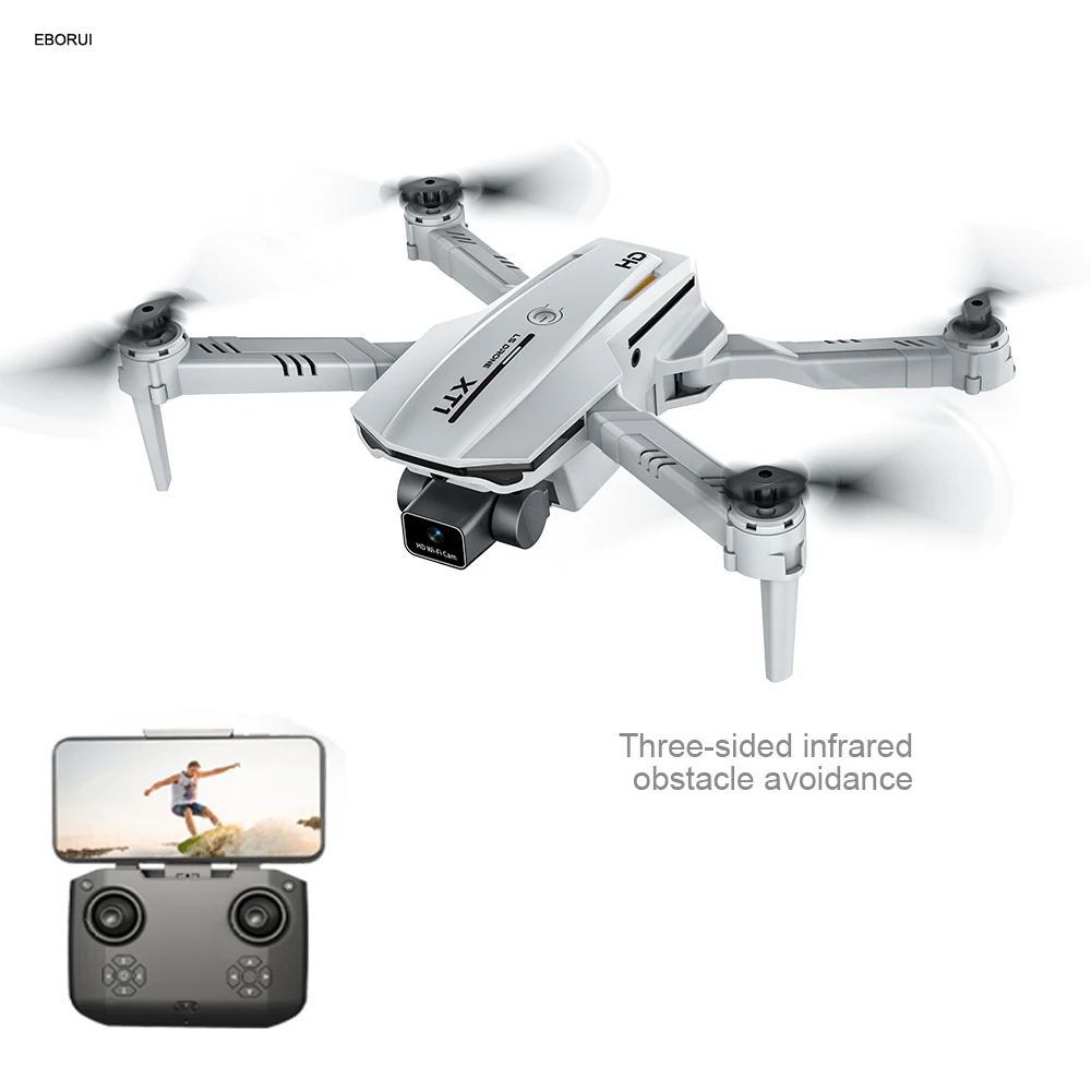 LSRC XT1 Радиоуправляемый квадрокоптер складной с 3-сторонним препятствием, Wi-Fi, FPV, двумя HD-камерами