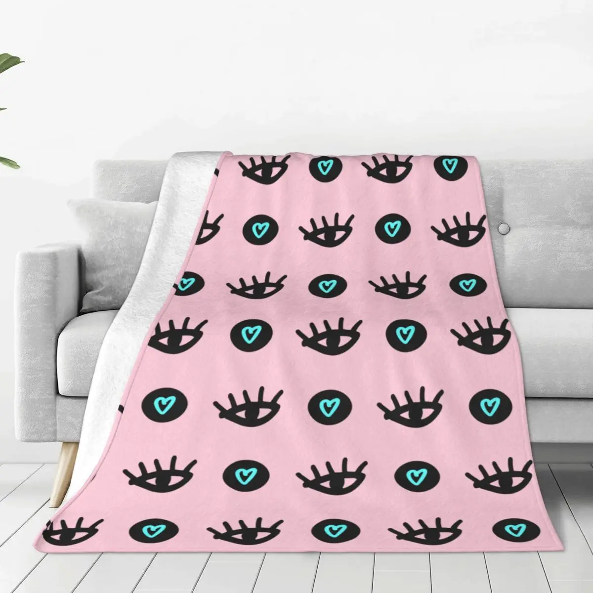 

Eyelash Blanket Velvet All Season Cartoon Beauty Glam Closed Eyes Super Soft Throw Blankets for Sofa Bedroom Bedspread