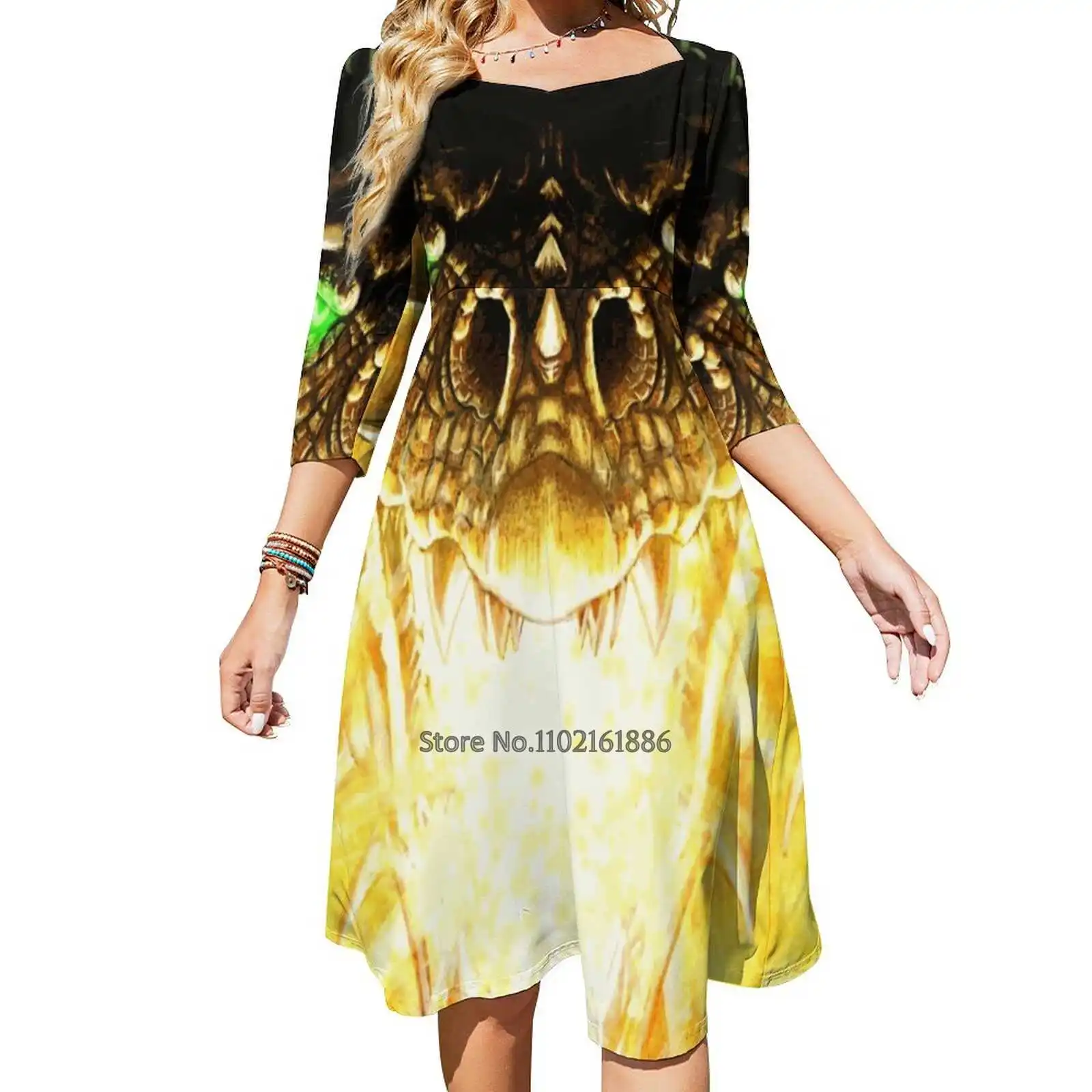 

Женское платье с открытой спиной и квадратным вырезом, на завязках