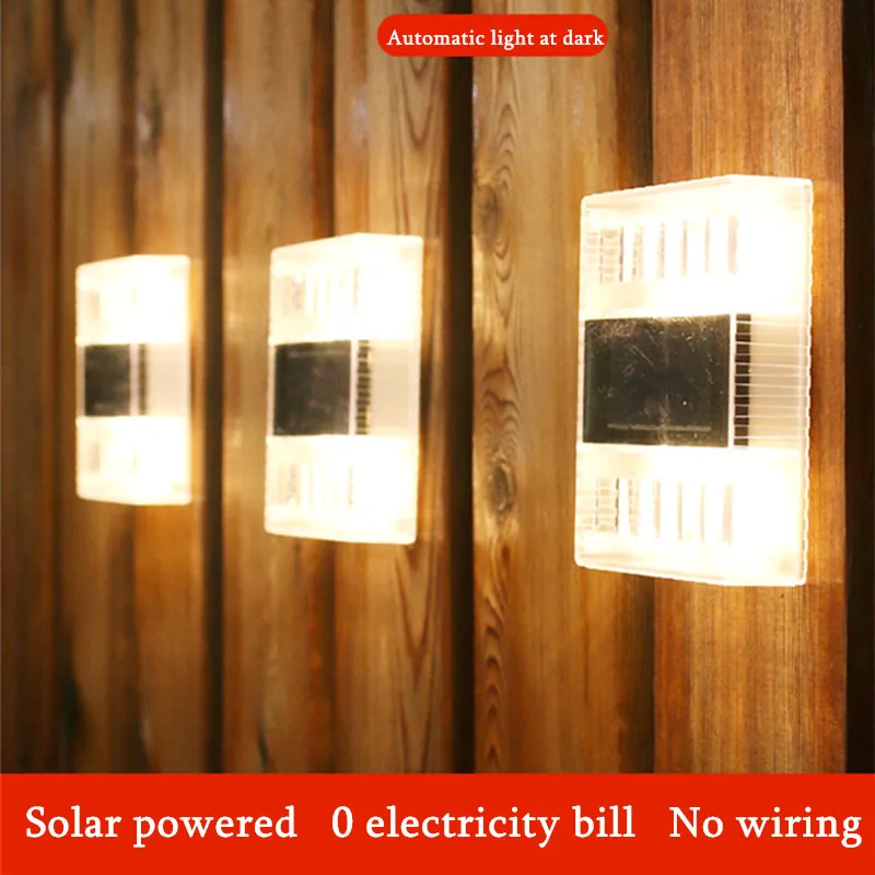 

Outdoor Wall Lamps IP65 Courtyard LED Waterproof Solar Power Fence 1/4/8Pcs Lightings Luminous Street Lights Garden Decoration