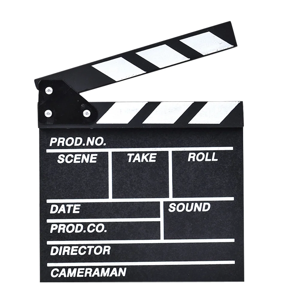 

Black Director Clapper Board Action Slate Clap Photo Props Professional Movie Directors Clapboard Wooden Film Movie Clapperboard