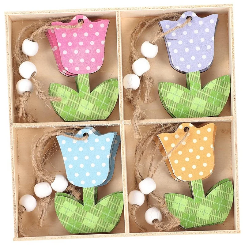 12-шт. Украшения-тюльпаны. Деревянные таблички-тюльпаны. День матери. Цветочные