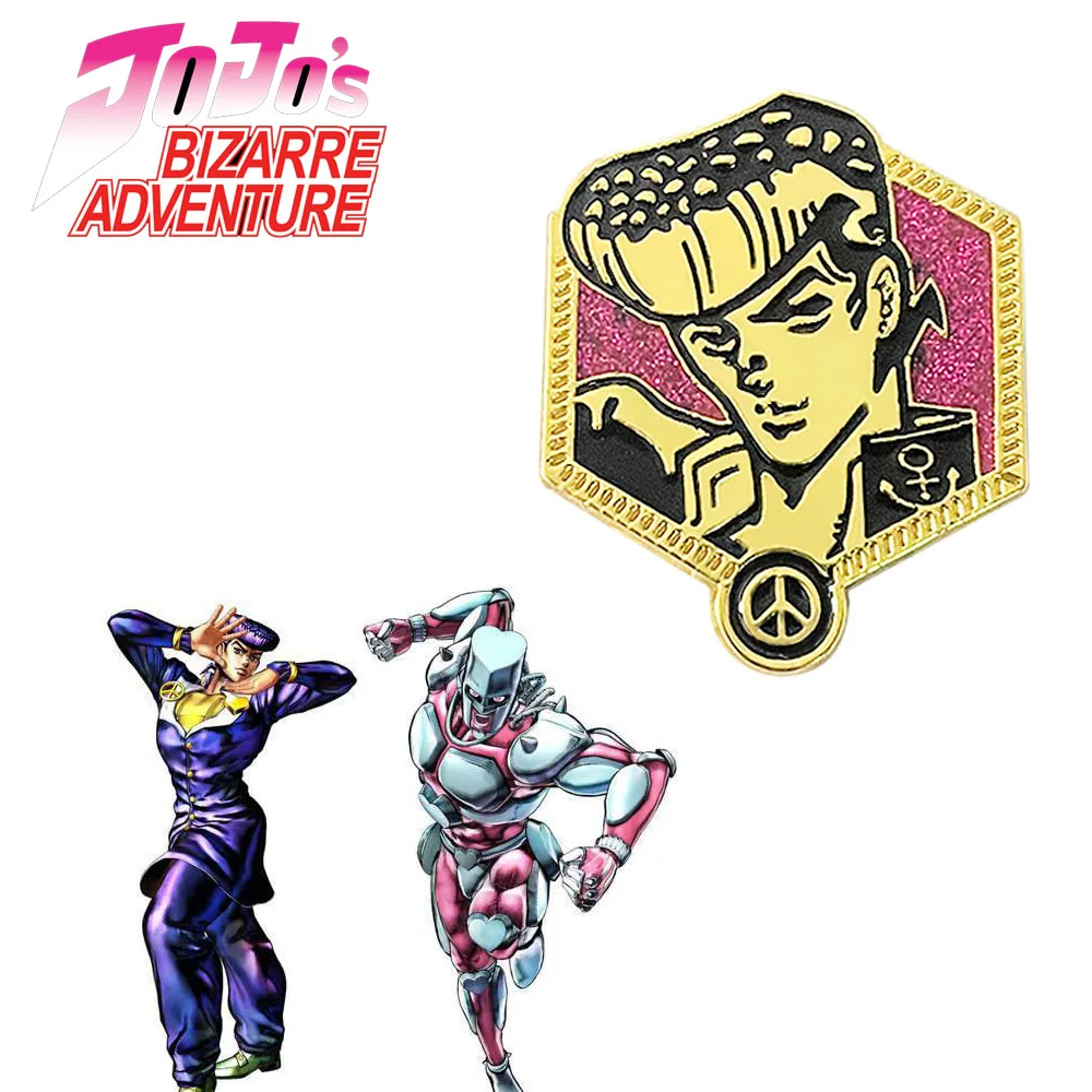 

JoJo's Bizarre Adventure Higashikata Josuke Brooch Pin Metal Enamel Character Badge Backpack Jewelry Accessories Gift