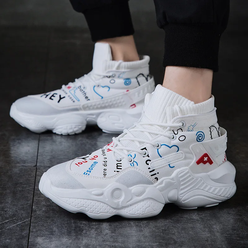 Mens Sneakers Breathable Damping Sports Shoes Couple Casual Shoes Thick Sole Running Walking Shoes 2022 Trainers Sport Sneakers