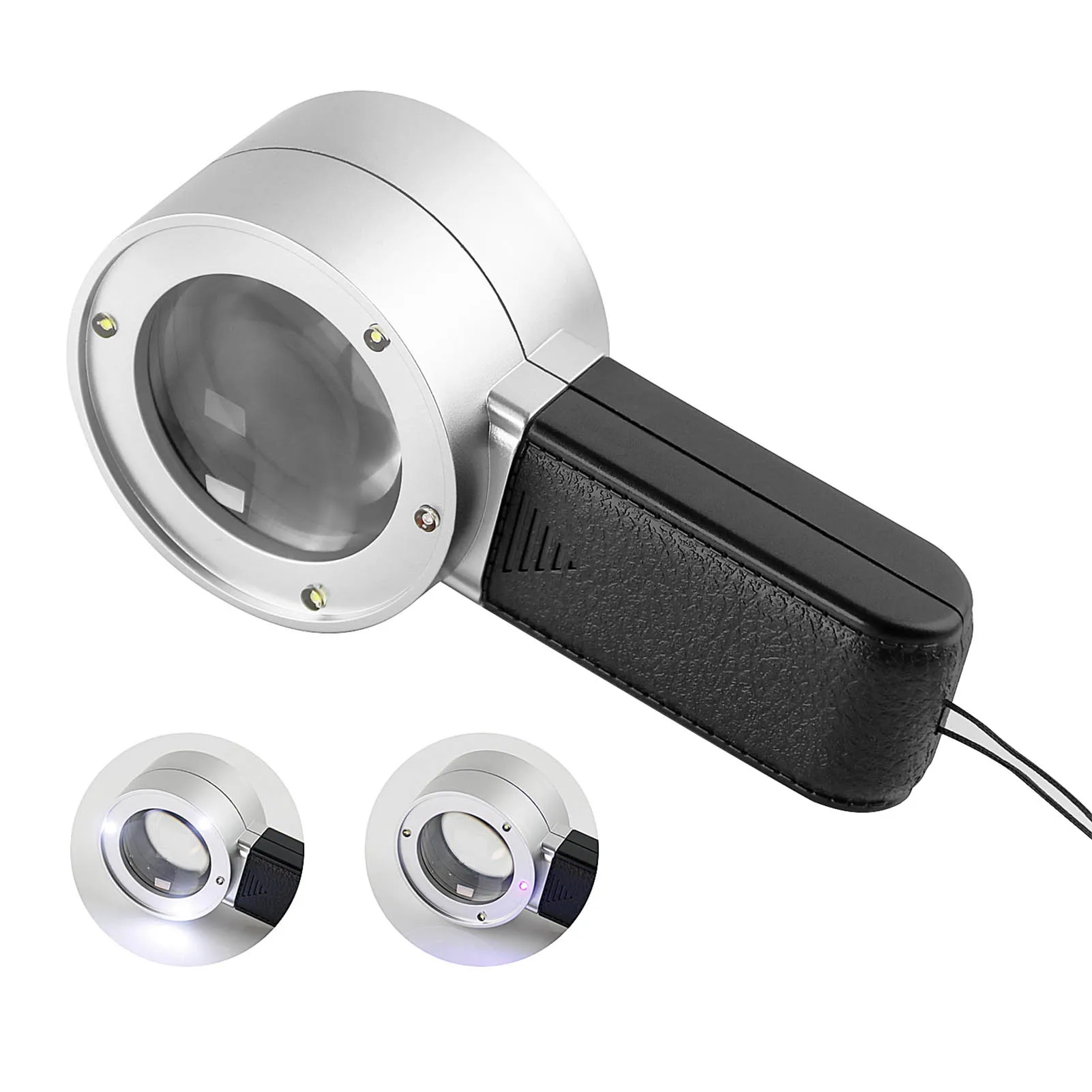 

30х ручное увеличительное стекло для чтения, ударопрочное светодиодный ное освещение, увеличительное стекло для пожилых людей, для чтения, о...