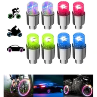 4pcs led wheel lights bike tire valve stem neon light bulb for car motorcycle bicycle tyre dust cap waterproof flash stems caps