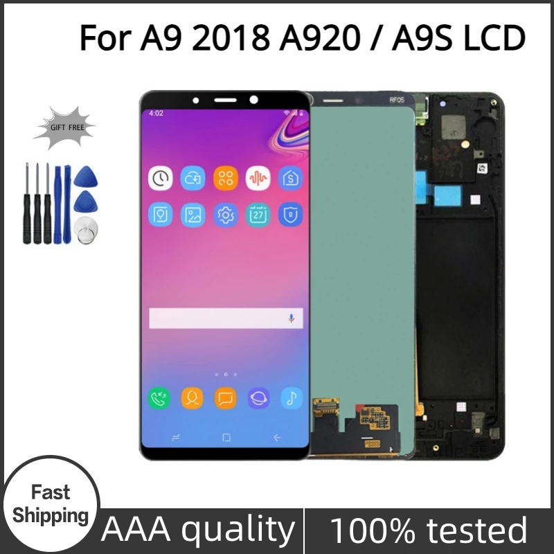 

ЖК-дисплей A920 для Samsung Galaxy A9 2018 A920 A920F, сенсорный экран с дигитайзером в сборе для A9 Star Pro, ЖК-экран