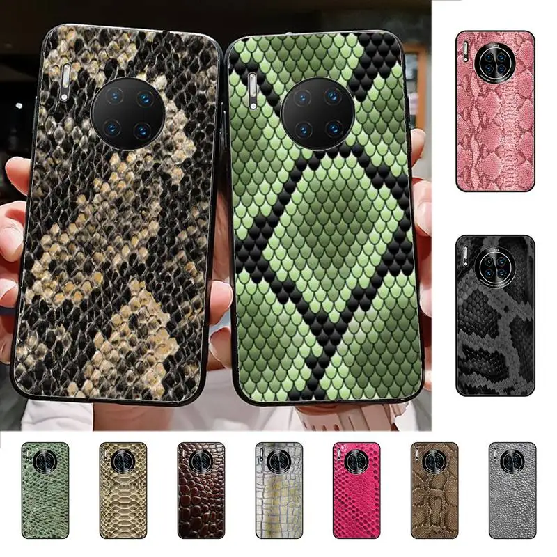 

Snake Skin Phone Case for Huawei Mate 20 10 9 40 30 lite pro X Nova 2 3i 7se