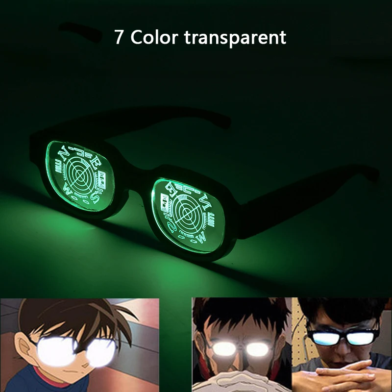 LED parlayan gözlük erkekler kadınlar parti eğlenceli parlayan gözlükler Cyberpunk gözlük komik balo performans gözlükleri Anime aynı gözlük