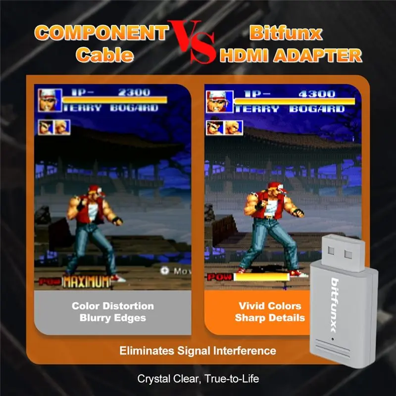 Фото Конвертер Bitfunx Ypbpr, совместимый с Wii NTSC PAL, мини-видеоадаптер для ретро-игровых консолей, Plug and Play №2