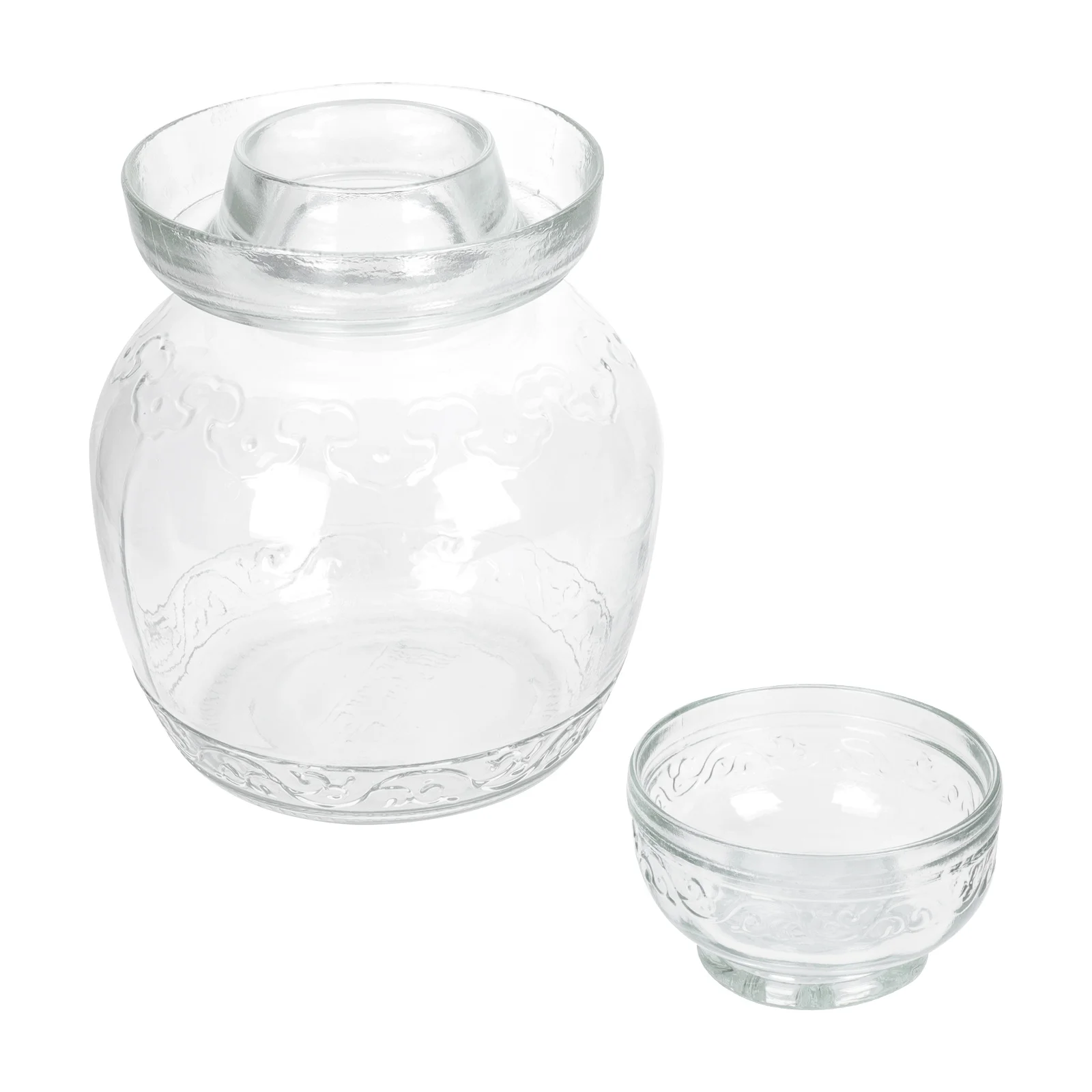 

1Pc Household Fermentation Jar Kitchen Pickle Jar Transparent Glass Storage Jar