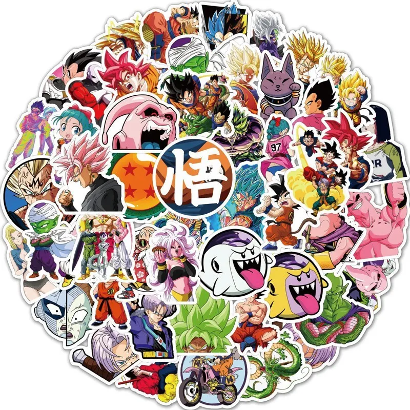 

60pcs Anime Dragon Ball Stickers Hand Account Helmet Skateboard Waterproof Cartoon Stickers Anime Stickers Cute Sticker Pack