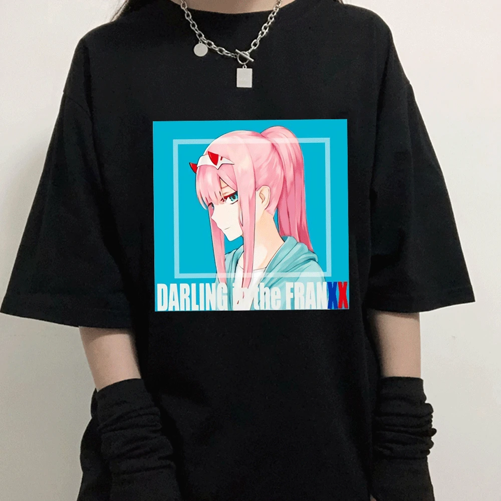 

Darling In The Franxx Zero Two T Shirt Women Anime Y2k Aesthetic Tee Shirt Summer Oversized Short Sleeves T-shirt Female Tops