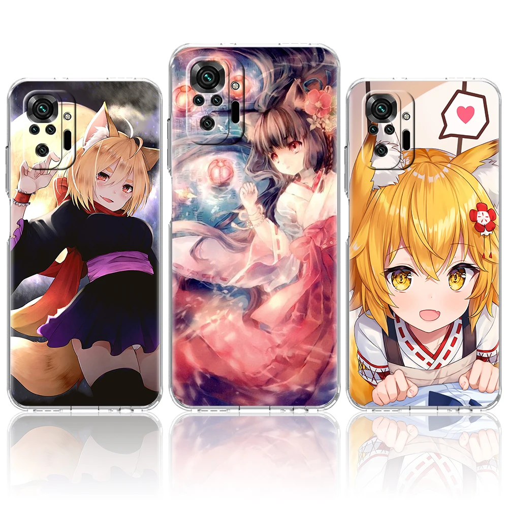 

Japanese Kitsune Phone Case for Redmi Note 11 11T K40 8 8T 9 10 8A 9A 9S 9C 7 Gaming Pro Plus 4G Silicone Transparent Shell TPU