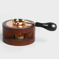 wood handle sealing wax spoon heat resistant wax granule burning melting stove pot retro spoon invitations stamps craft tool