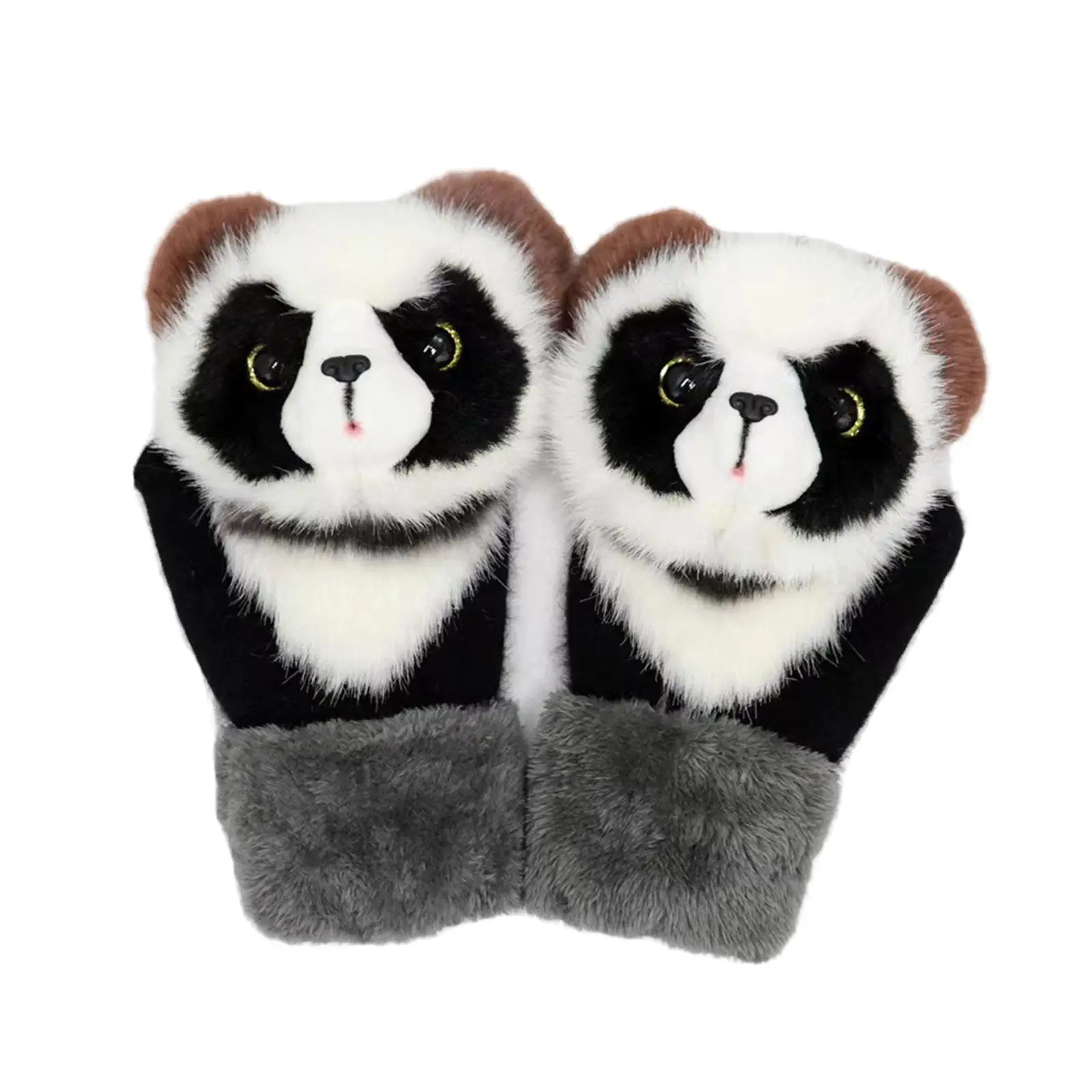 

1pair Women Winter Keep Warm Plush Gloves Cartoon Animals Plush Gloves Fur Knitted Girls Fashion Gloves